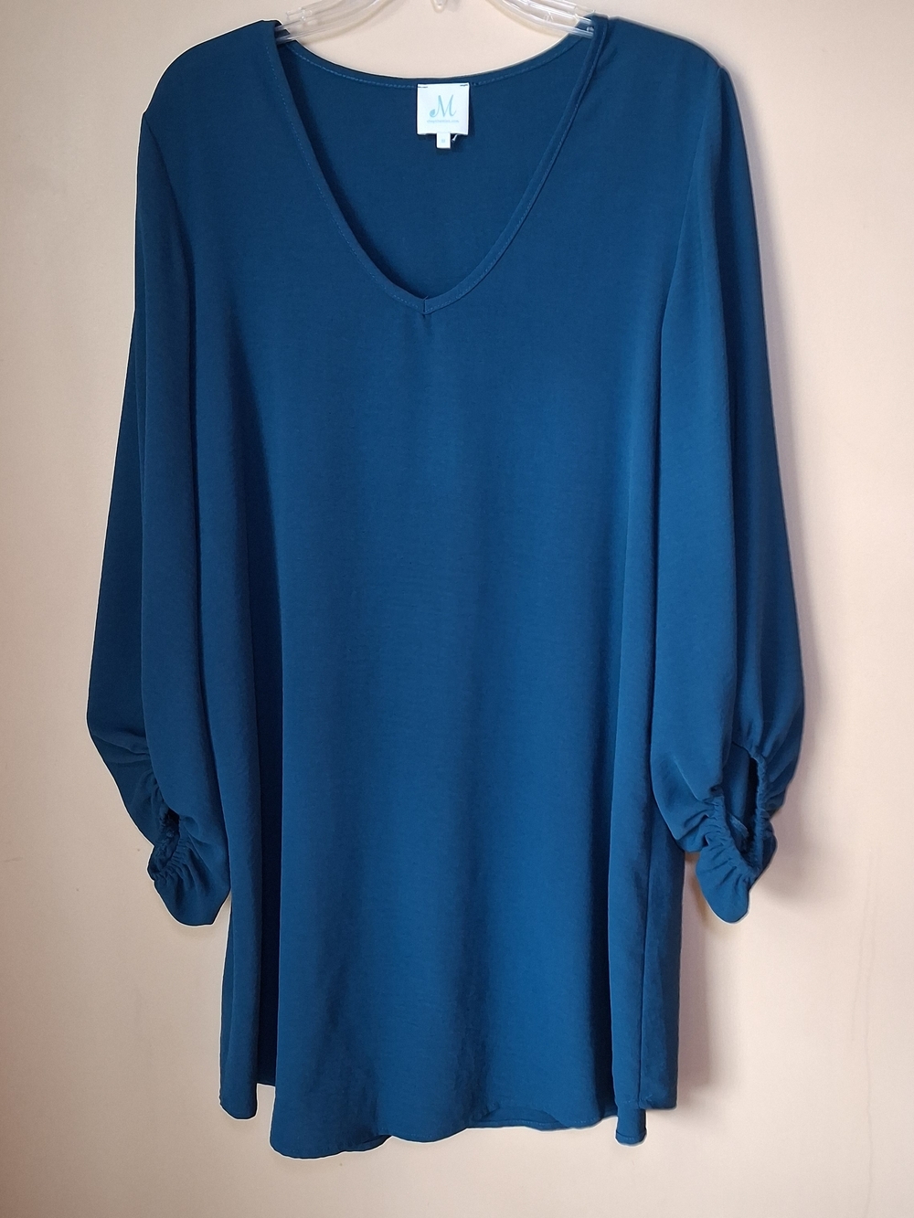 Shop The Mint Women’s Teal Flowy Dress W/Balloon Sleeves; Size M